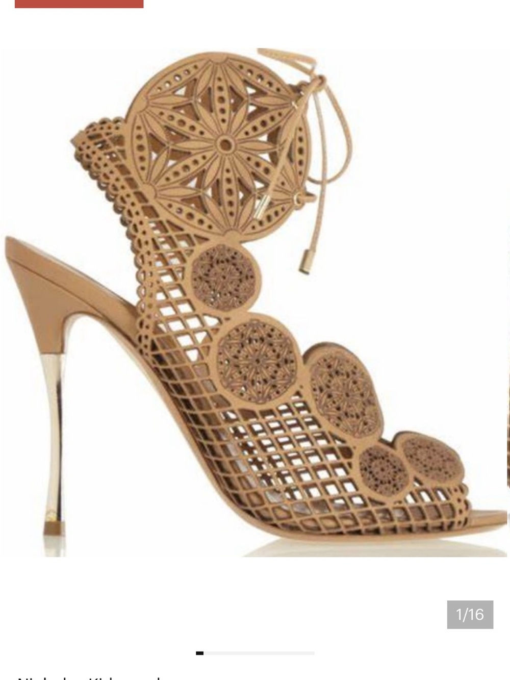 Nicholas Kirkwood Beige Laser-cut Leather Sandals Size EU 36.5